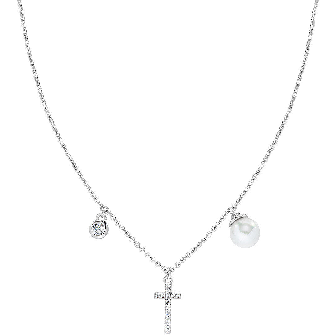 collana amen con 3 pendenti in argento rodiato - siciliano gioielli 