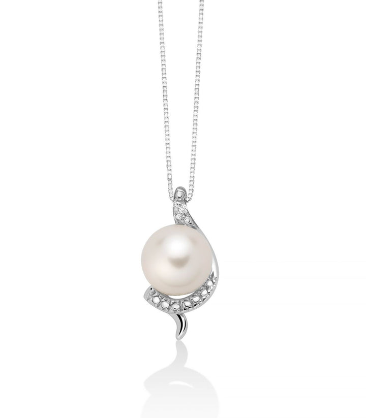 Collana Oro Bianco con Perla Miluna