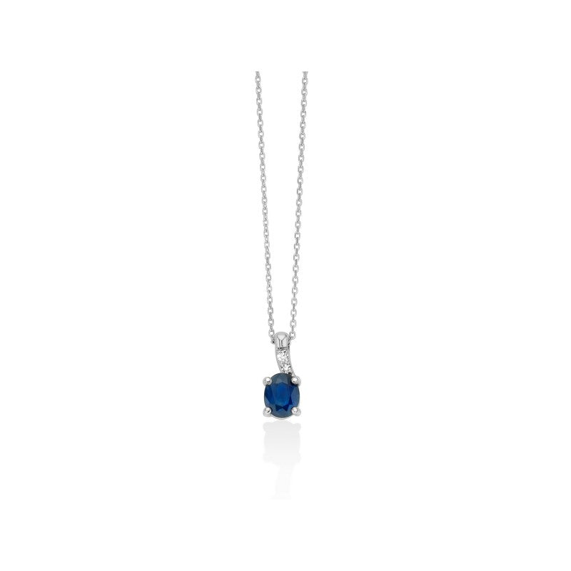 Collana Oro Bianco con Gemma  Miluna