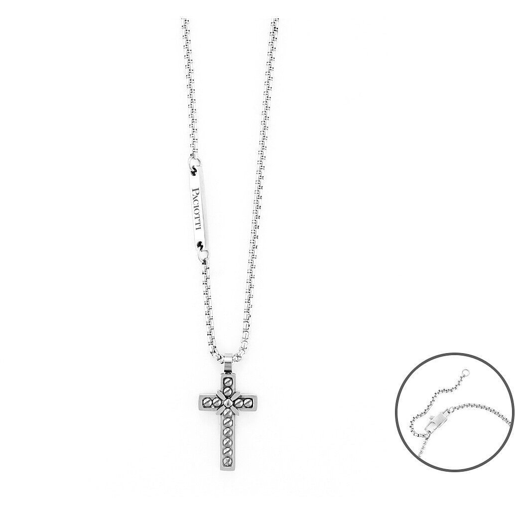 collana con pendente croce 4us cesare paciotti in acciaio - siciliano gioielli 
