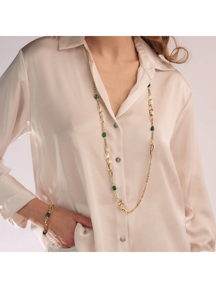 Collana Unoaerre Lunga con Malachite