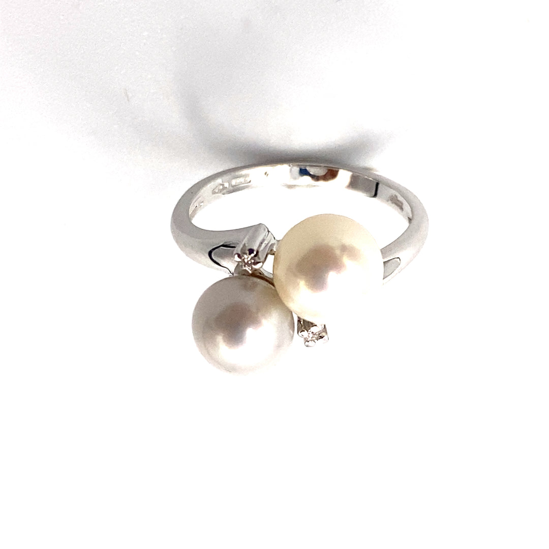 Anello Miluna con Perle e Diamanti