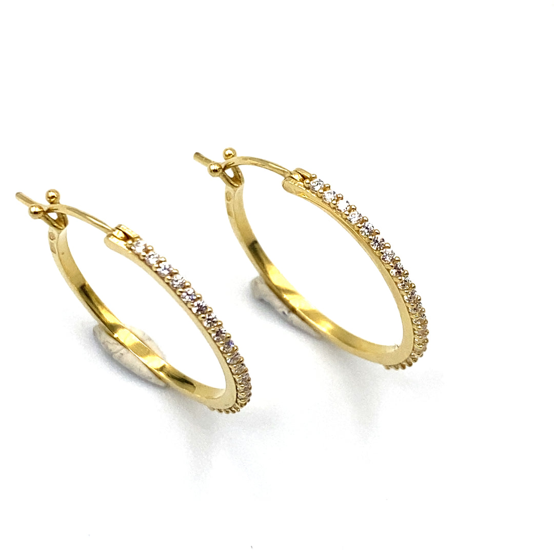 orecchini in oro giallo  con zirconi - siciliano  gioielli 