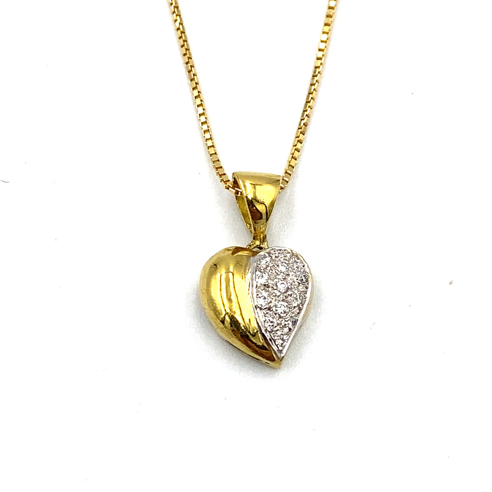collana con pendente cuore oro e diamanti siciliano gioielli 