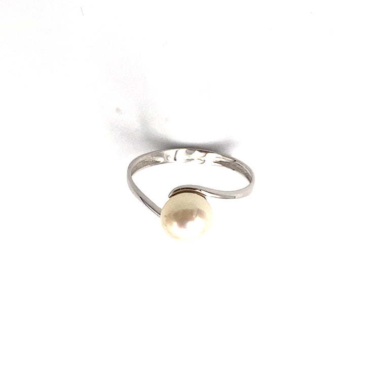 Anello con Perla Oro Bianco  Miluna