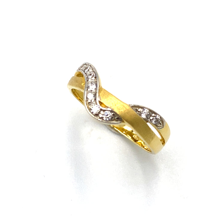 Anello Oro Giallo con zirconi siciliano gioielli