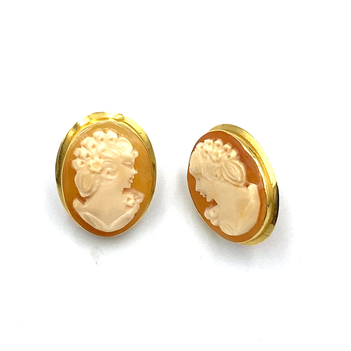 orecchini oro giallo cameo siciliano gioielli