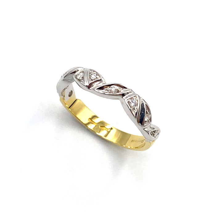 anello veretta le duchesse oro bianco  e diamanti - siciliano gioielli 