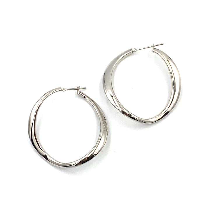 White Gold Circle Earrings