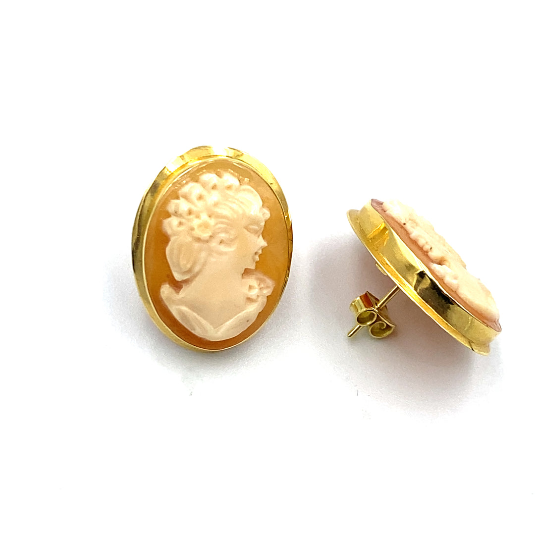 orecchini oro giallo cameo siciliano gioielli