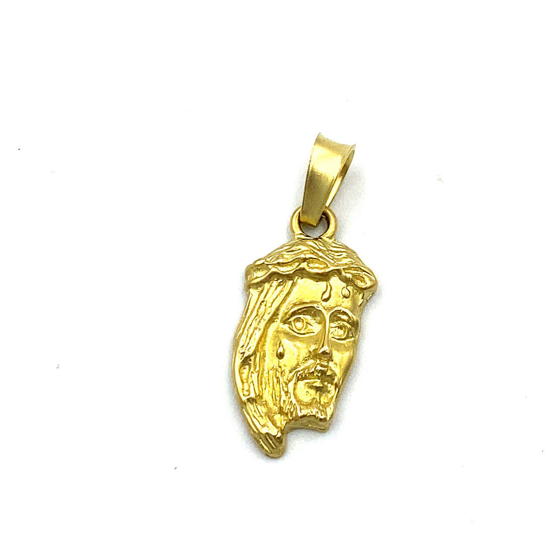pendente volto  santo  oro giallo  siciliano  gioielli 