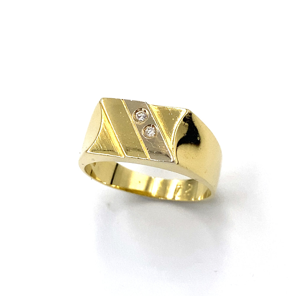 anello oro bicolore con diamanti siciliano gioielli