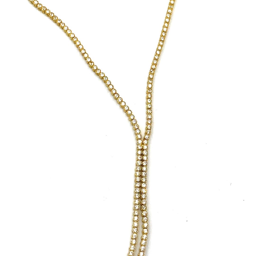 Yellow Gold Tennis Necklace