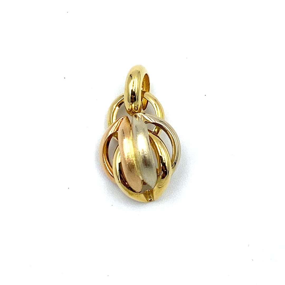pendente in oro bicolore a forma di  nodo siciliano  gioielli 