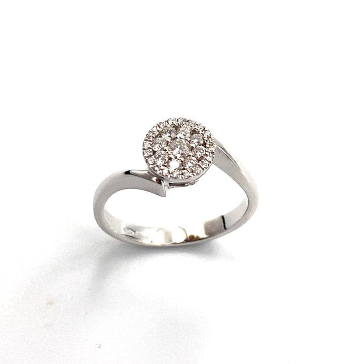 anello clesi con diamanti oro bianco - siciliano gioielli