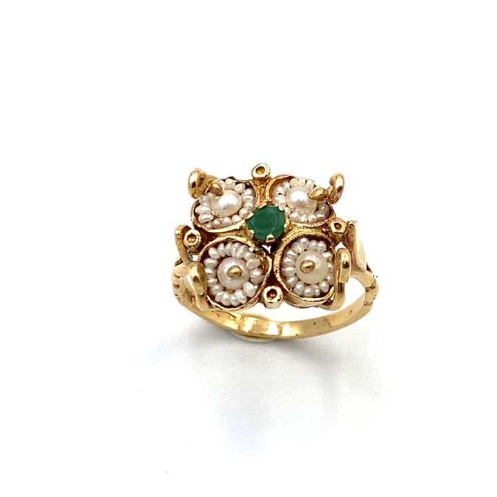 Anello Microperle Quadrifoglio