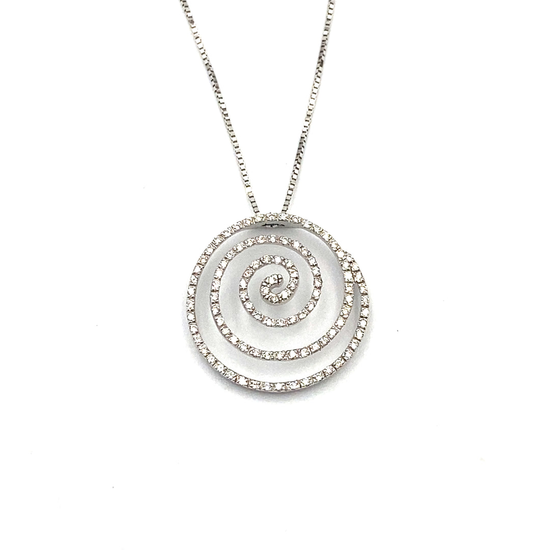collana con pendente oro bianco e diamanti miluna - siciliano gioielli
