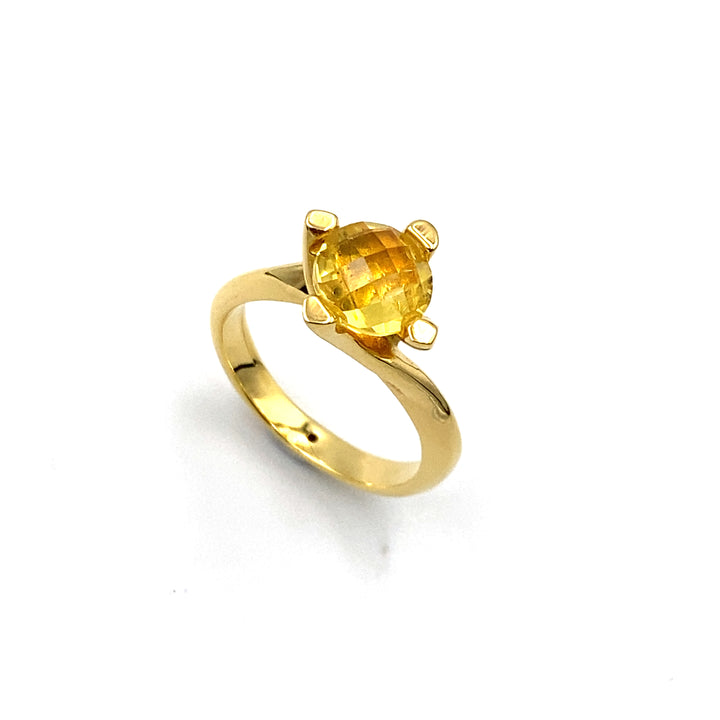anello labriola oro oro giallo e topazio giallo  - siciliano gioielli