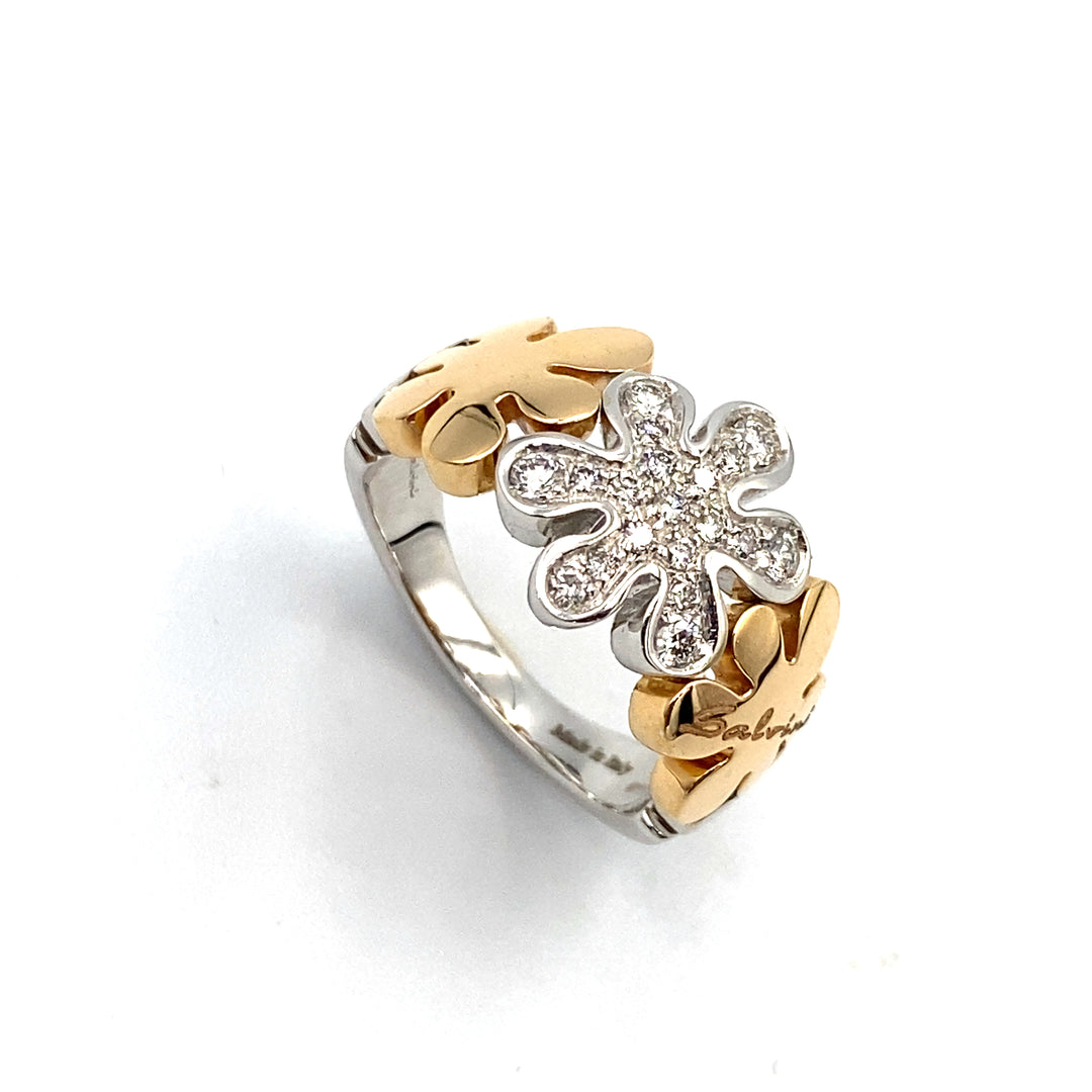 anello oro bicolore salvini con diamanti - siciliano gioielli