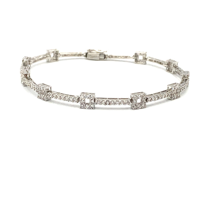 bracciale donna oro bianco e zirconi siciliano gioielli