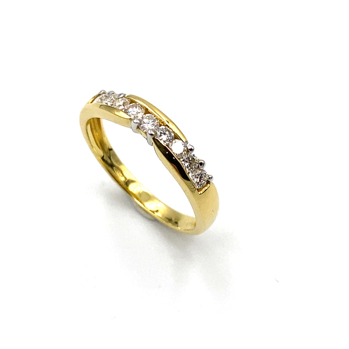 anello oro giallo le duchesse con diamanti- siciliano gioielli