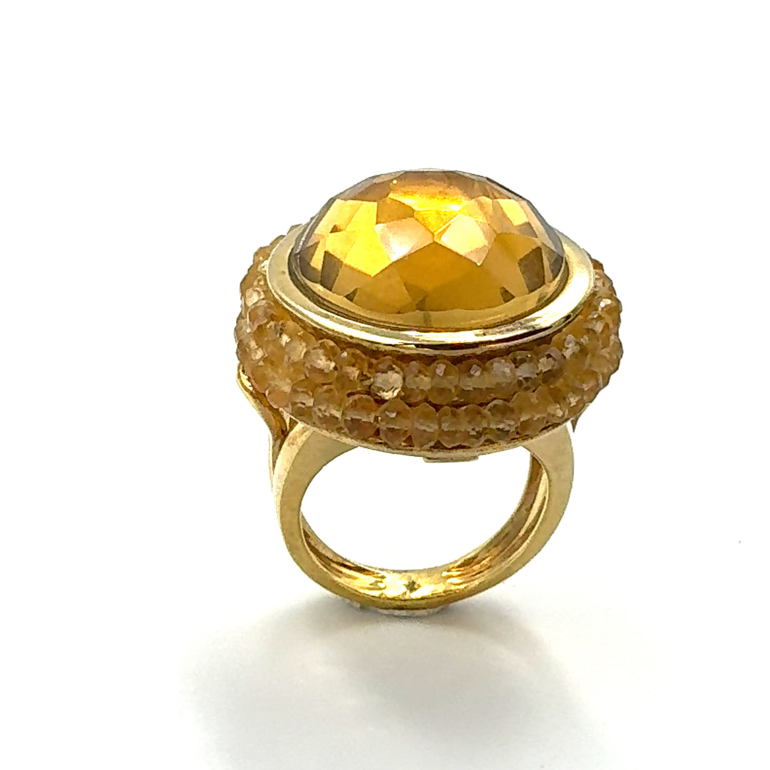 Anello Centrinato con Topazio Giallo