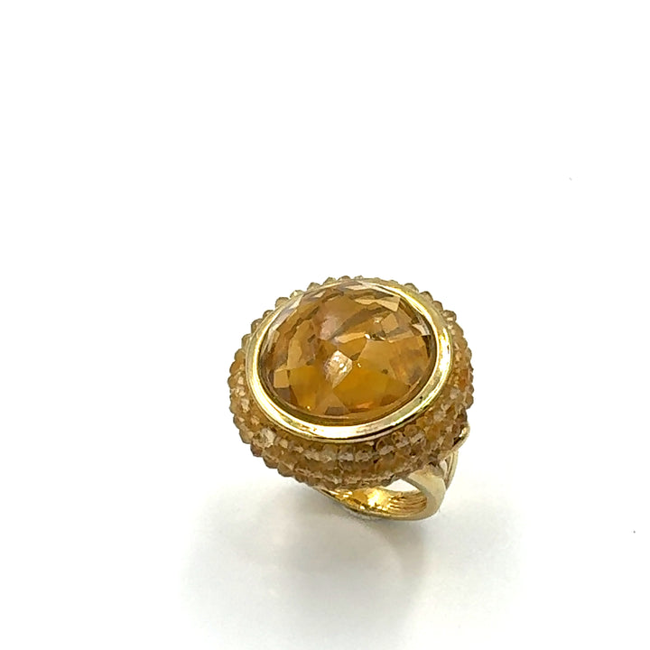 Anello Centrinato con Topazio Giallo