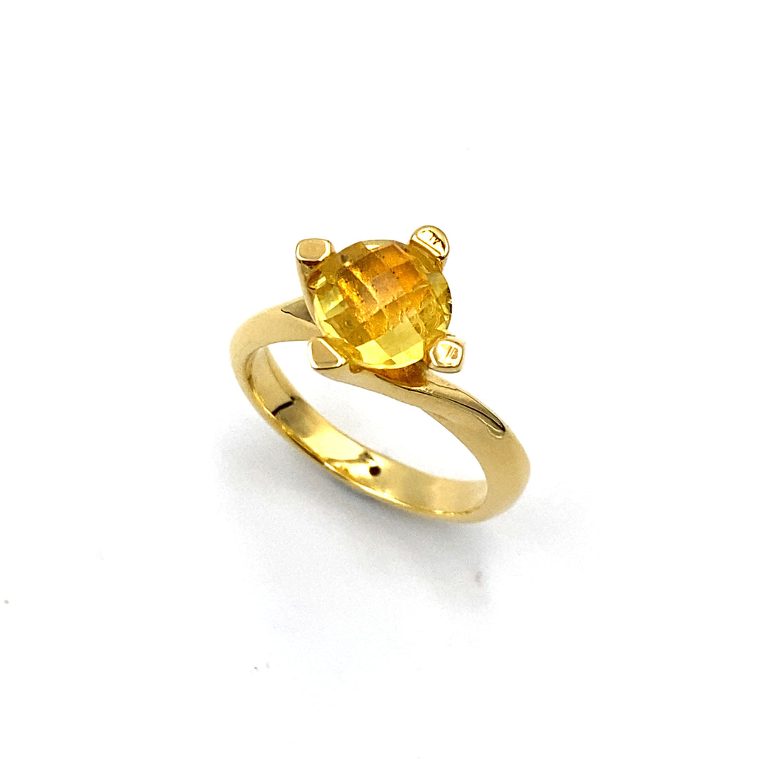 anello labriola oro oro giallo  e topazio giallo - siciliano gioielli 