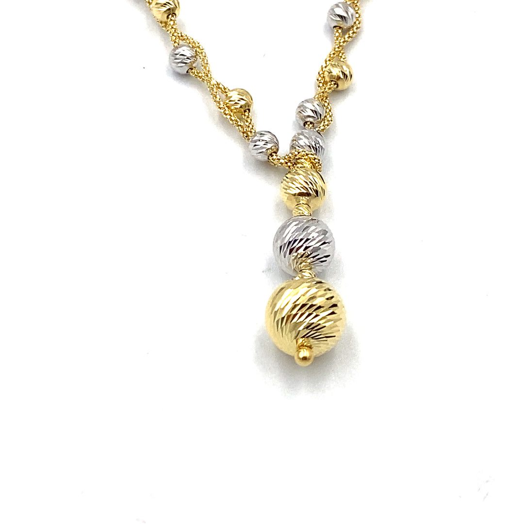 collana da donna in oro bicolore con sfere siciliano gioielli