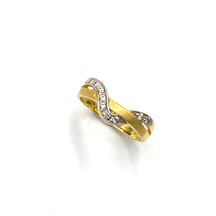 Anello Oro Giallo con zirconi siciliano gioielli