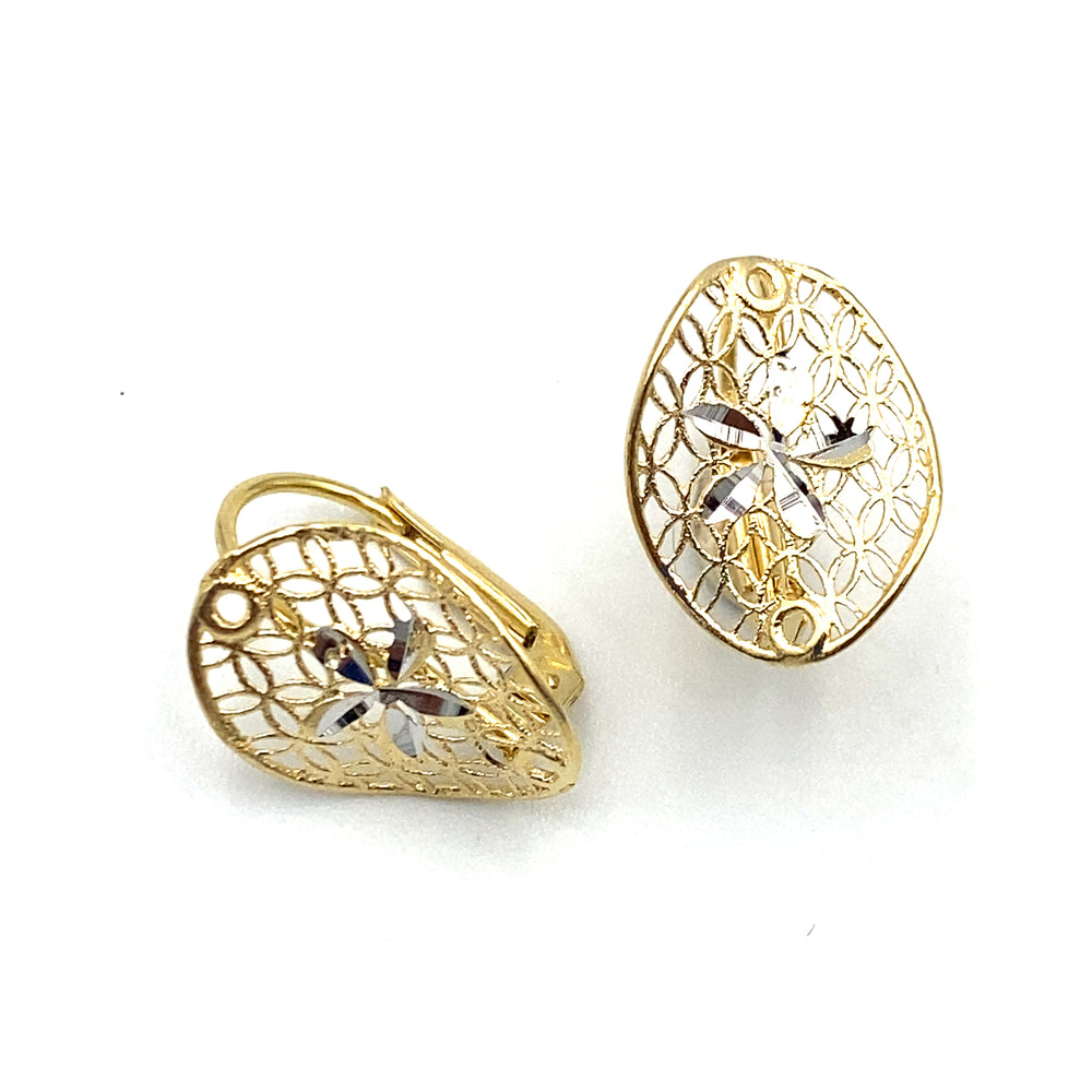 orecchini  traforati in oro bicolore siciliano  gioielli 