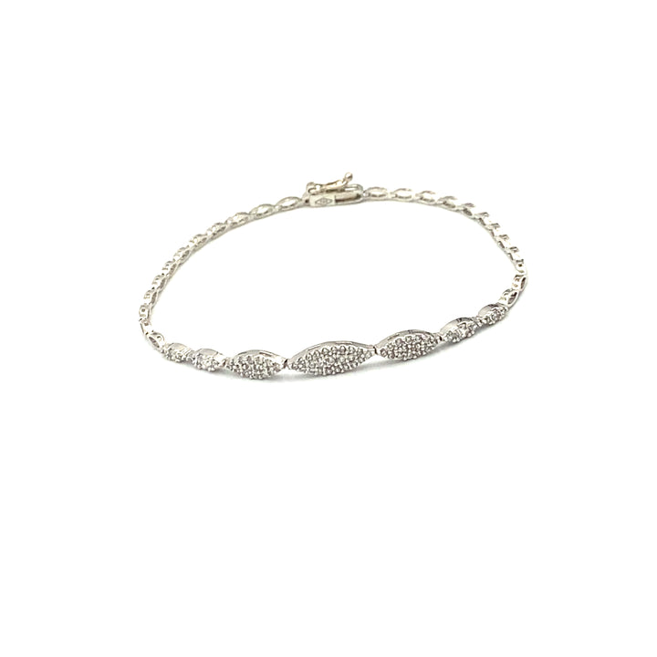 bracciale oro bianco  e zirconi siciliano  gioielli 