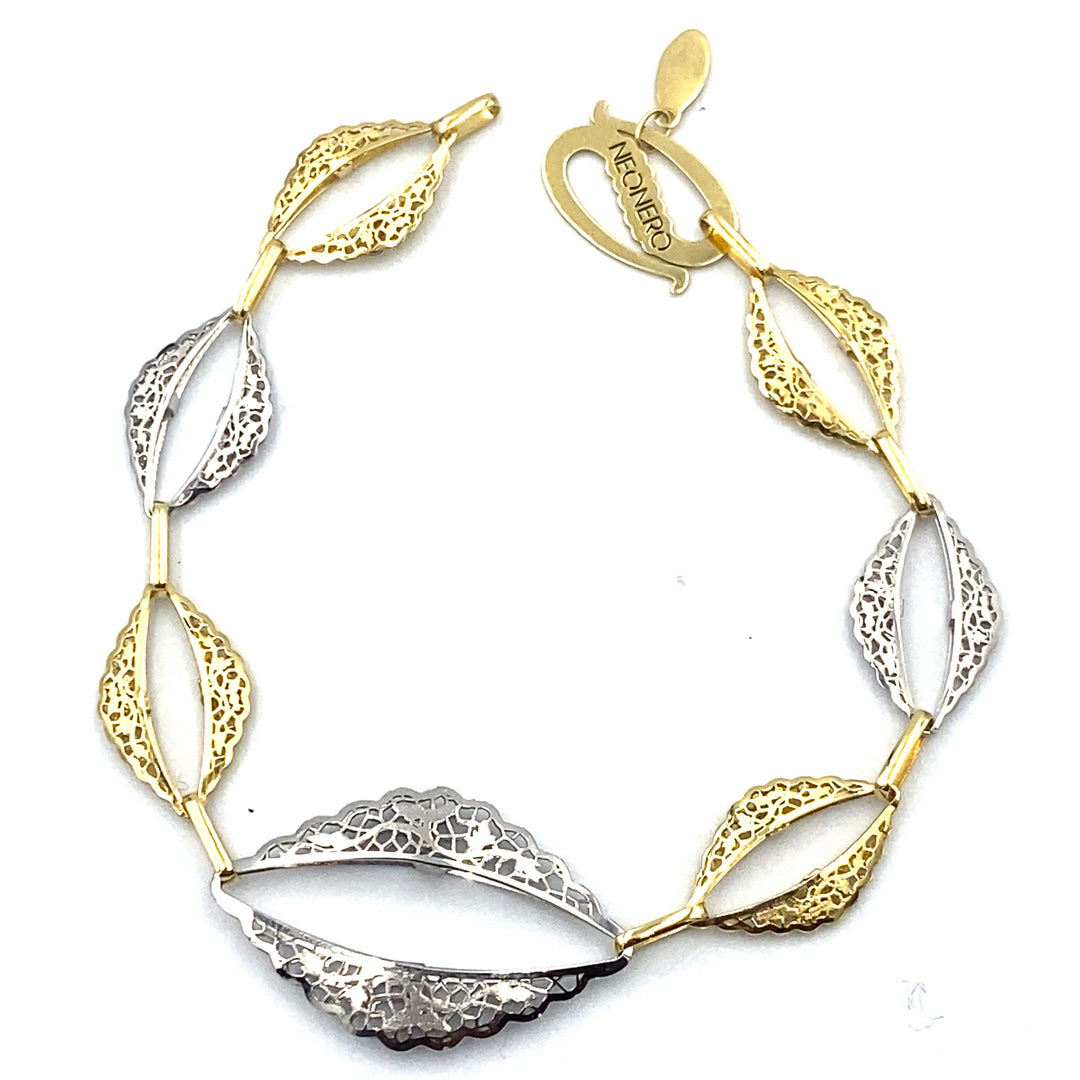 bracciale neonero in oro bicolore siciliano  gioielli