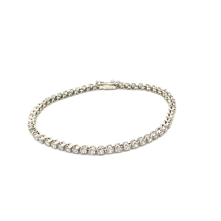 bracciale oro bianco con zirconi bianchi siciliano gioielli