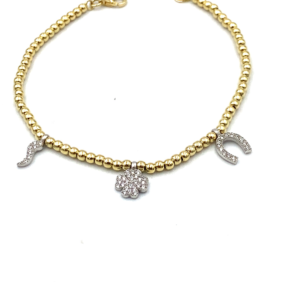 bracciale in oro bicolore con pendenti siciliano  gioielli 