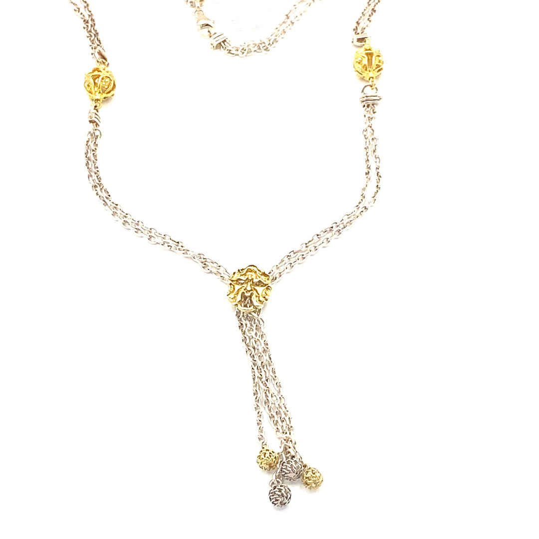 gold art collana in argento con elementi dorati - siciliano gioielli 