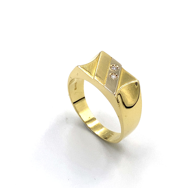 anello oro bicolore con diamanti siciliano gioielli