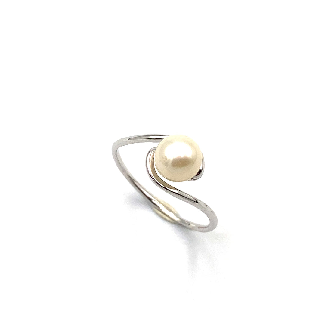 Anello Contrariè Perla Oro Bianco