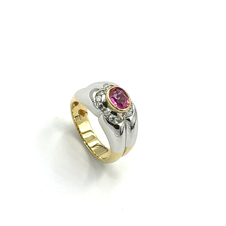 Anello Bicolore Quarzo Rosa