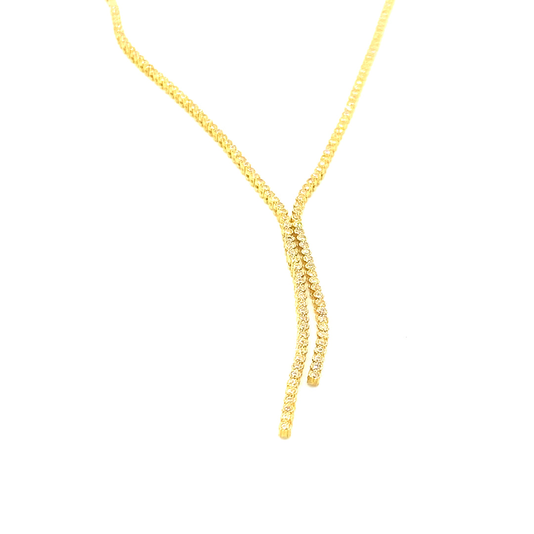 Yellow Gold Tennis Necklace