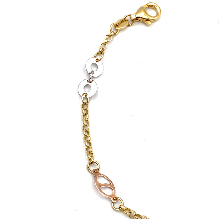 bracciale in oro di tre colori siciliano gioielli 