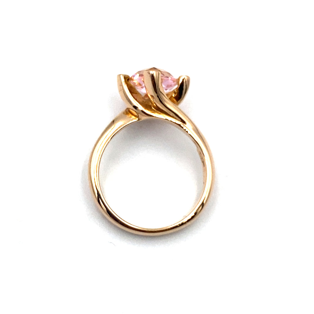 anello labriola oro quarzo rosa - siciliano gioielli