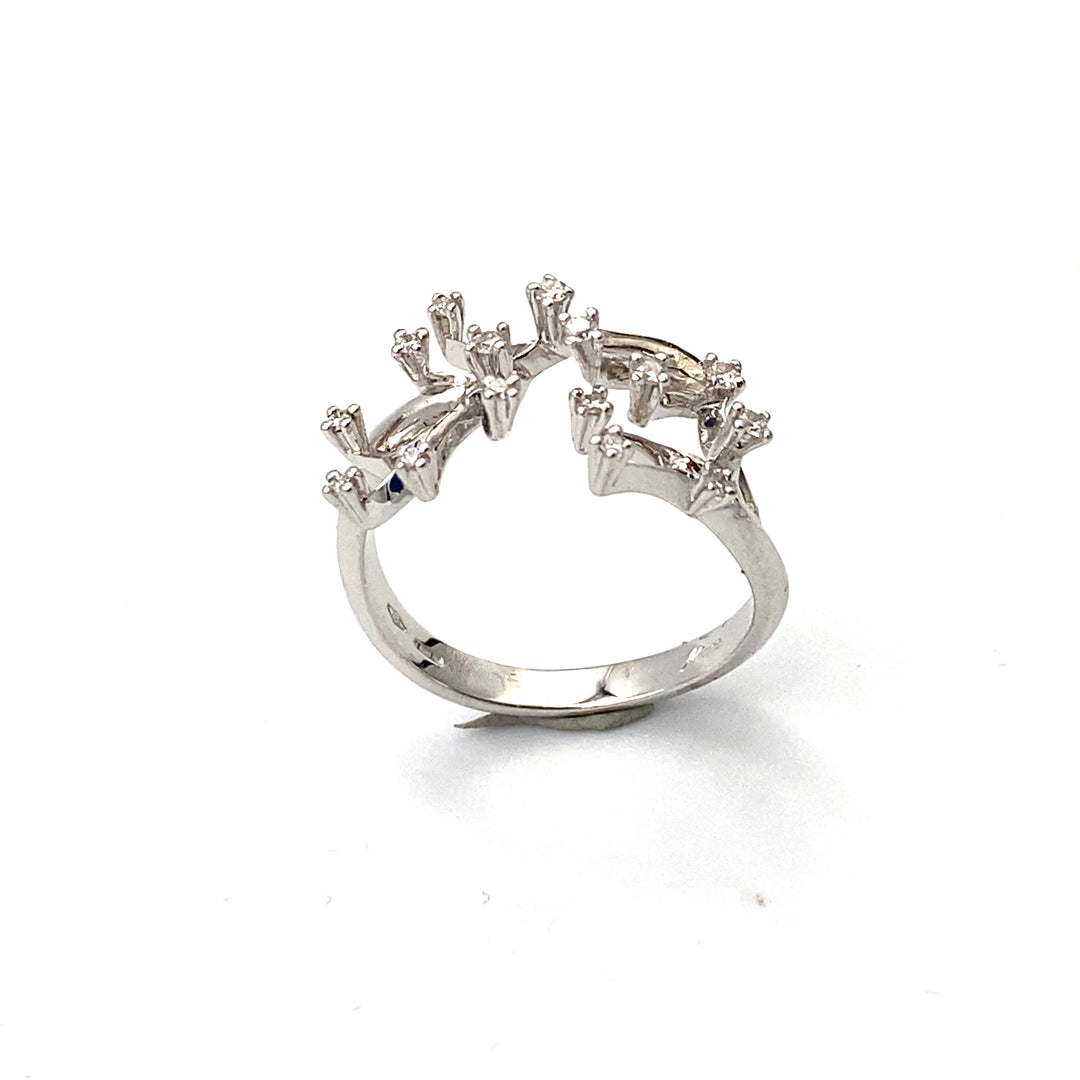anello miluna oro bianco  e diamanti - siciliano gioielli 