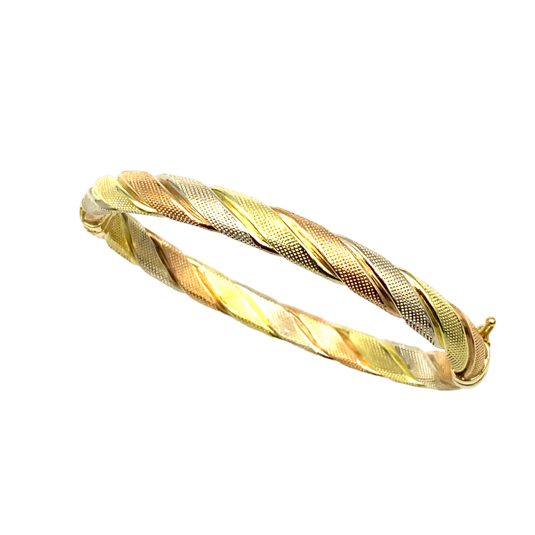 bracciale da donna unoaerre in tre colori di oro - siciliano  gioielli