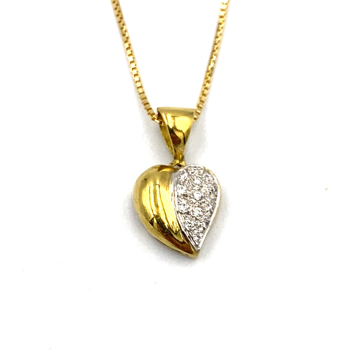collana con pendente cuore oro e diamanti siciliano gioielli