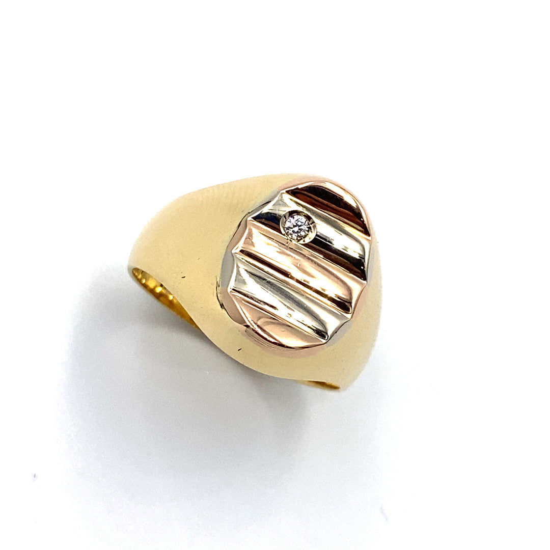 anello oro 3 colori  con zircone siciliano gioielli 