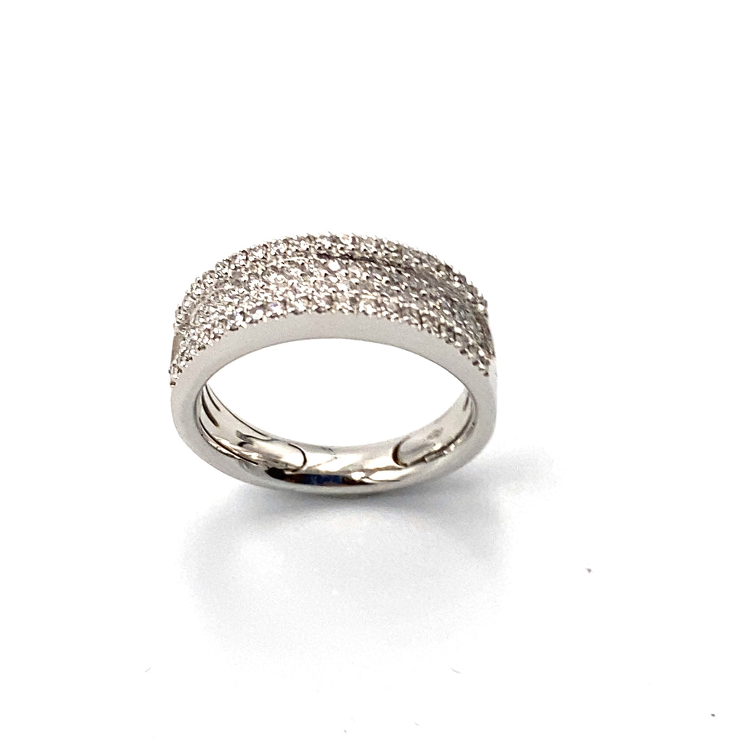 anello oro bianco e pavè di diamanti bibigi - siciliano gioielli