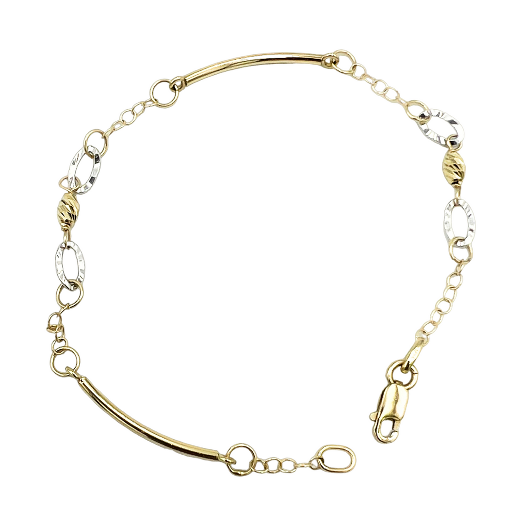 bracciale in oro bianco e giallo siciliano gioielli 