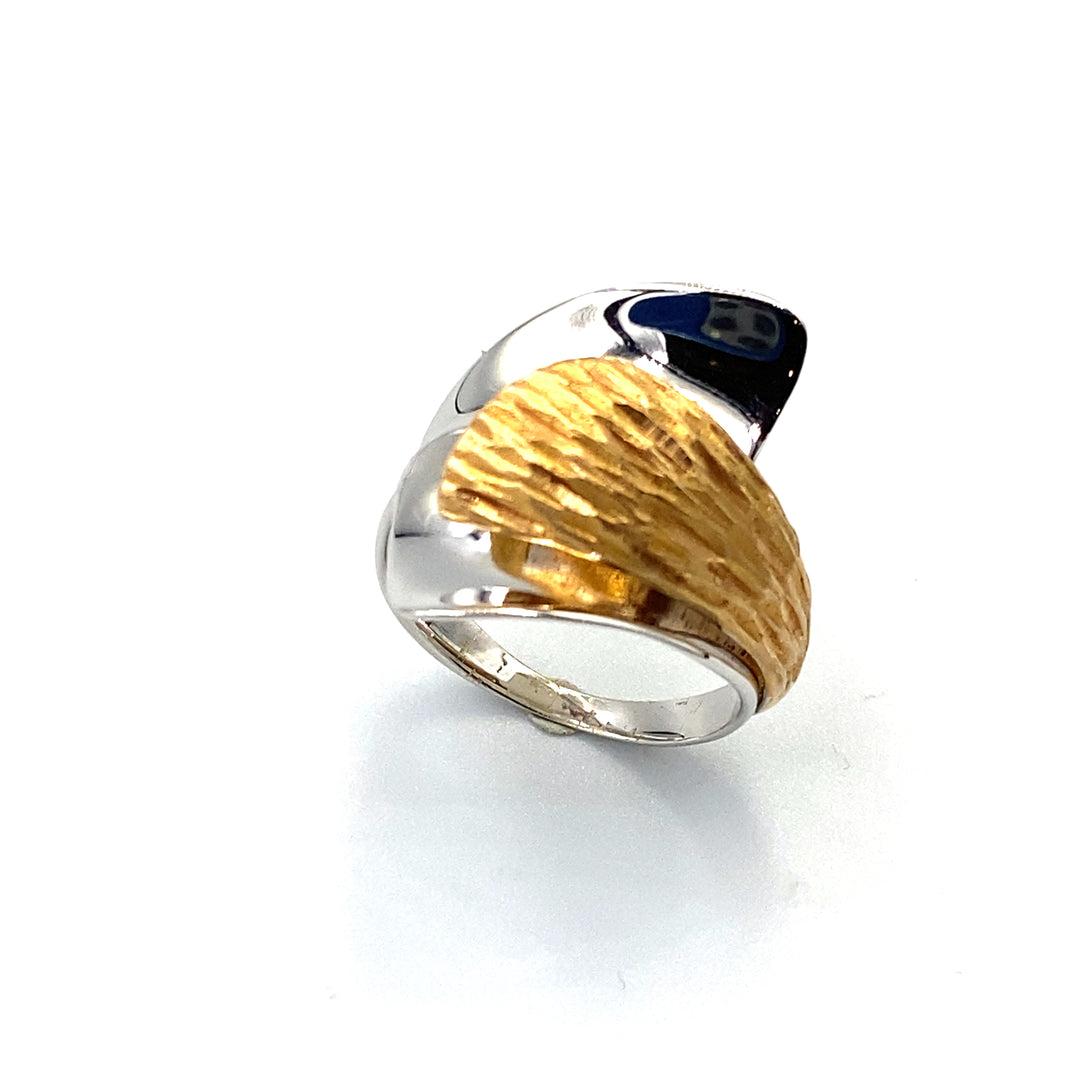 Anello in Oro Bicolore a fascia siciliano gioielli