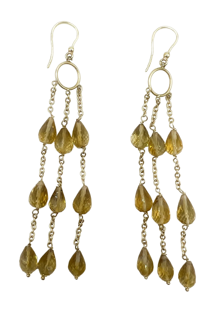 Yellow Topaz Drop Earrings